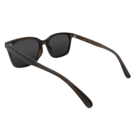Polarized Lane Square Frame Sunglasses - Black Brown