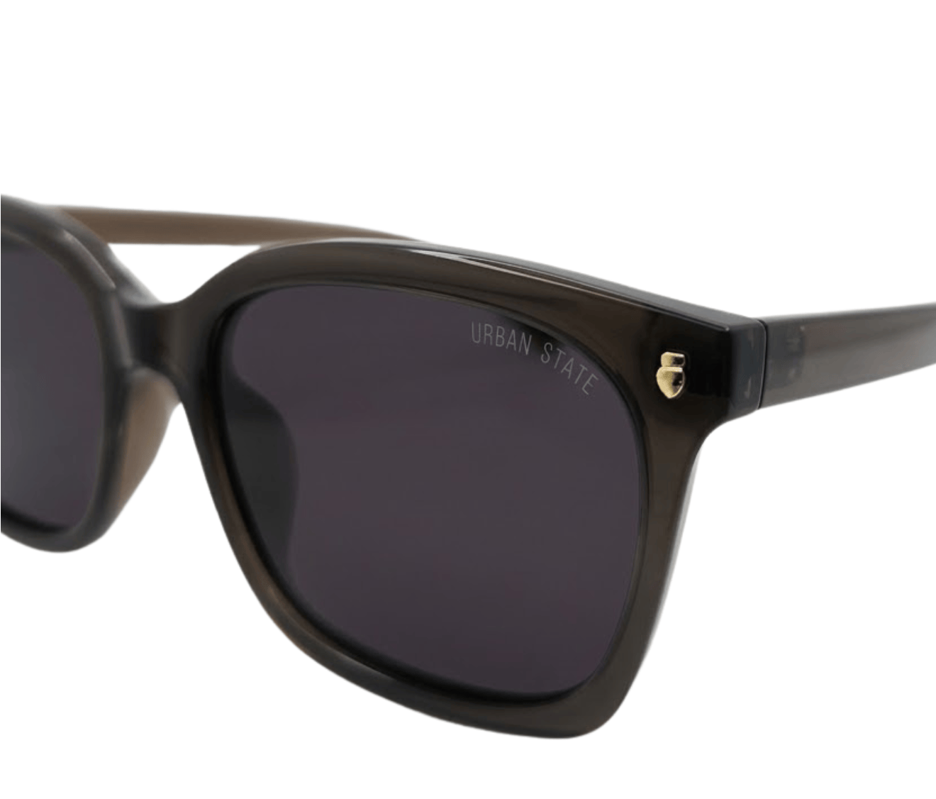 Polarized Lane Square Frame Sunglasses - Black Brown