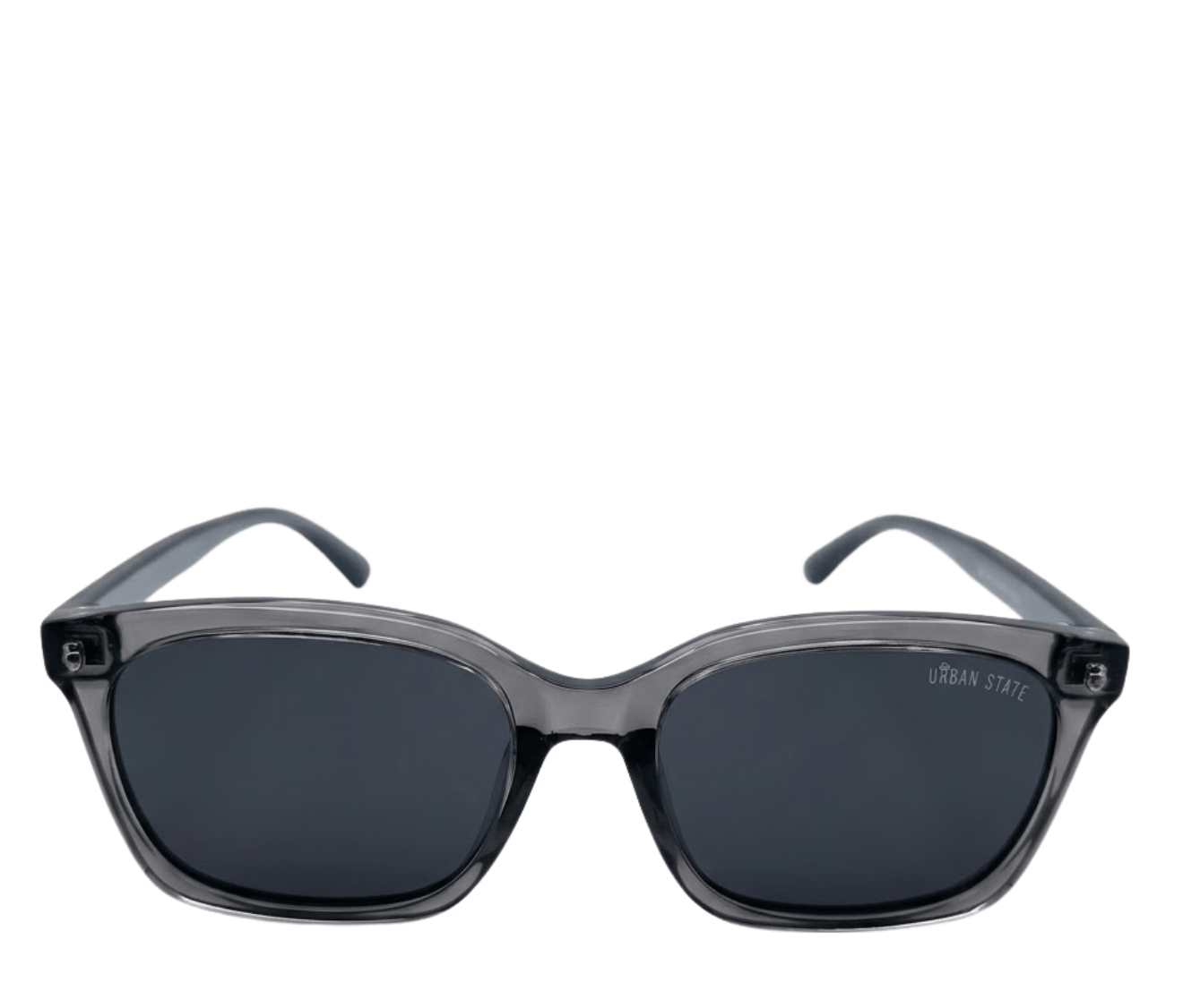 Polarized Lane Square Frame Sunglasses - Black Clear