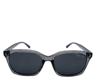 Polarized Lane Square Frame Sunglasses - Black Clear