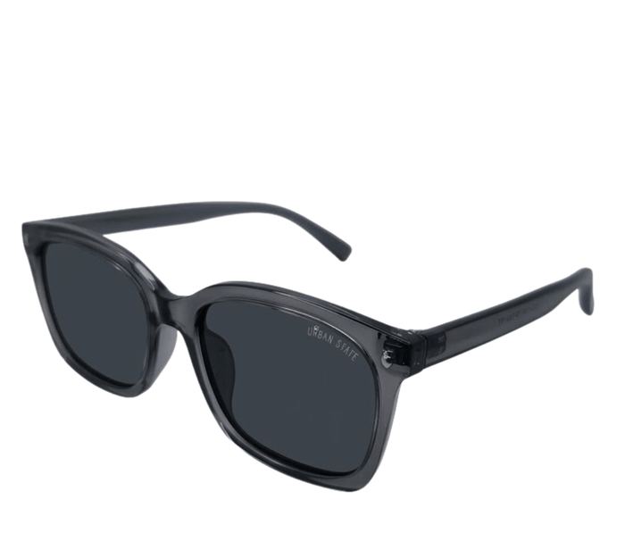 Polarized Lane Square Frame Sunglasses - Black Clear