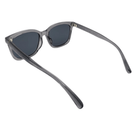 Polarized Lane Square Frame Sunglasses - Black Clear
