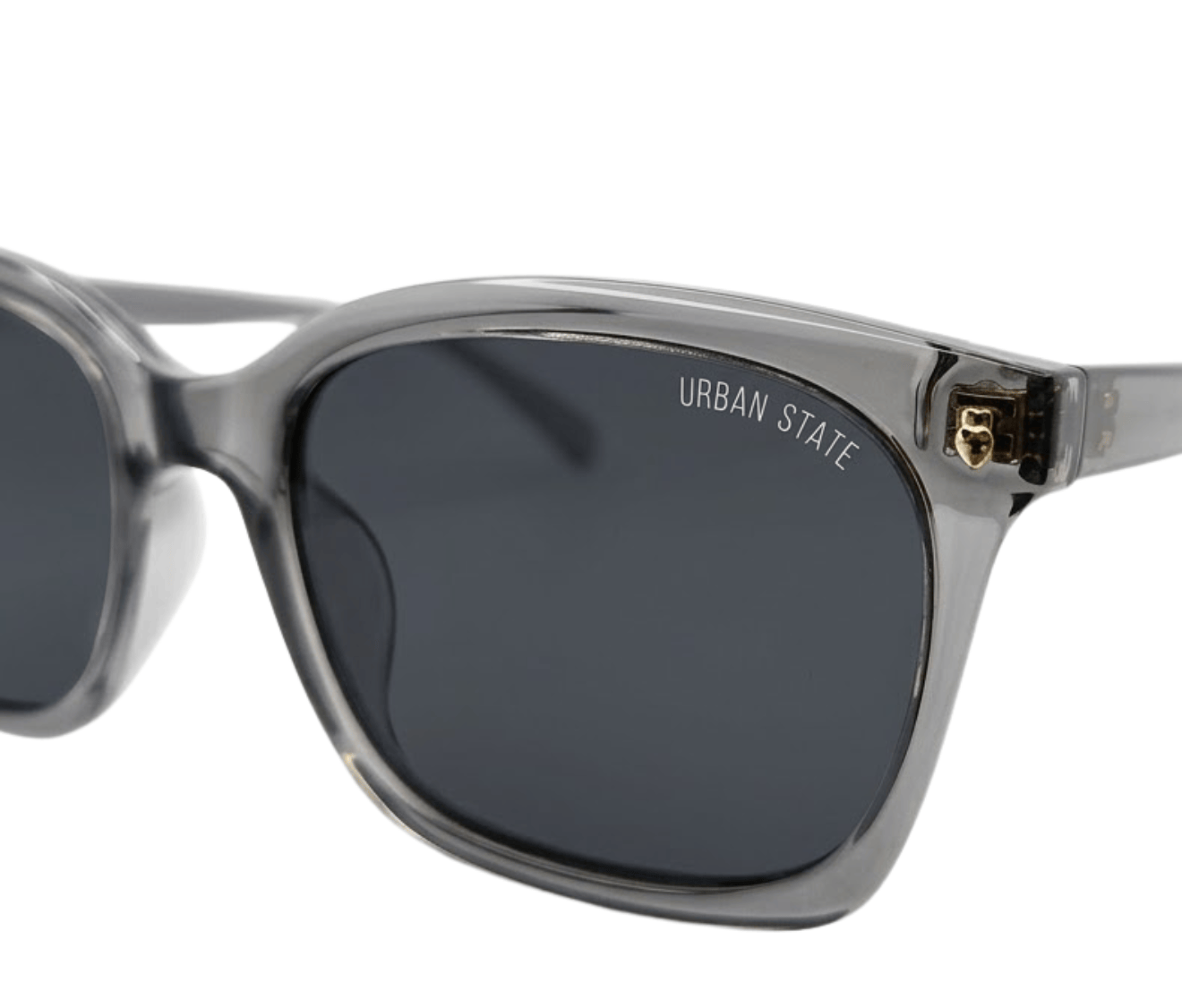 Polarized Lane Square Frame Sunglasses - Black Clear