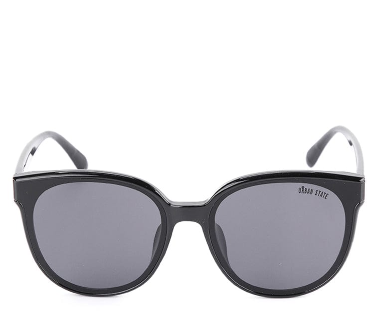 Polarized Plastic Frame Oversized Cat Eye Sunglasses - Black Black