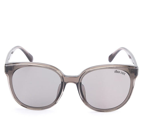 Polarized Plastic Frame Oversized Cat Eye Sunglasses - Black Clear