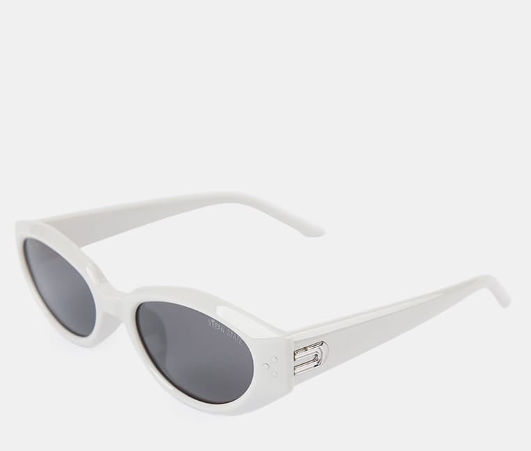 Polarized Blair Cateye Frame Sunglasses - Black White