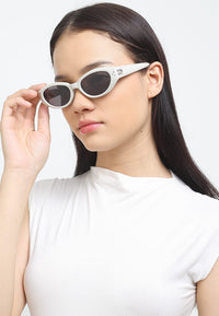 Polarized Blair Cateye Frame Sunglasses - Black White