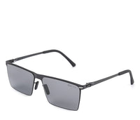 Polarized Stainless Frame SteelView Rectangular Sunglasses - Black Black