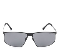 Polarized Stainless Frame IronShade Rectangular Sunglasses - Black Black