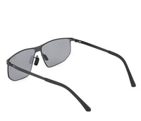 Polarized Stainless Frame IronShade Rectangular Sunglasses - Black Black