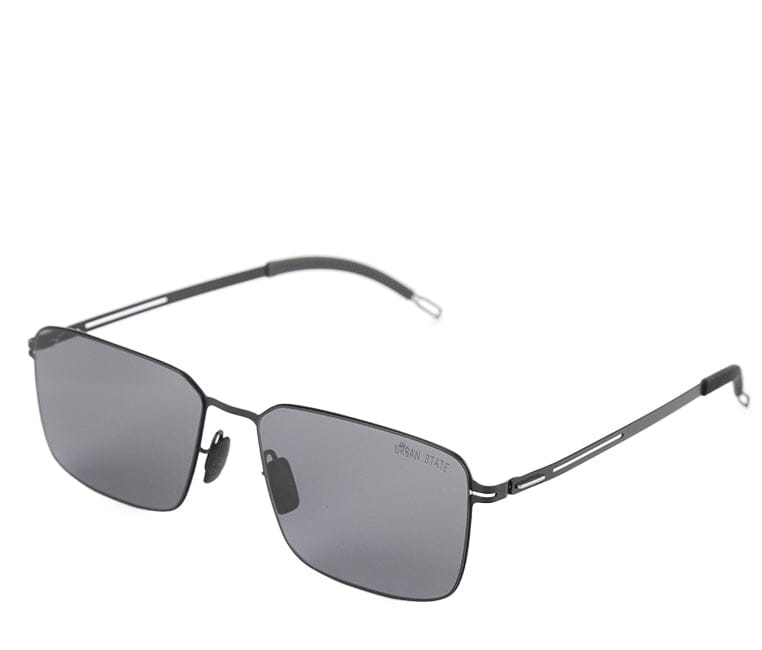 Polarized Stainless Frame EasyFit Rectangular Sunglasses - Black Black