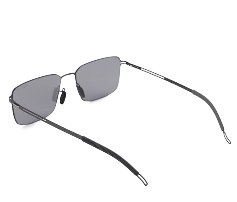 Polarized Stainless Frame EasyFit Rectangular Sunglasses - Black Black