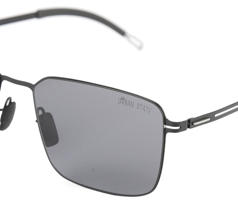 Polarized Stainless Frame EasyFit Rectangular Sunglasses - Black Black