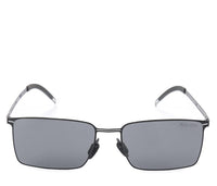 Polarized Stainless Frame DayShift Rectangular Sunglasses - Black Black