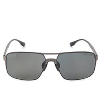 Polarized Stainless Frame ToughFrame Rectangular Sunglasses - Black Silver