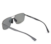 Polarized Stainless Frame ToughFrame Rectangular Sunglasses - Black Silver