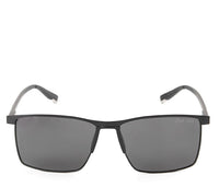 Polarized Stainless Frame GearUp Rectangular Sunglasses - Black Matte