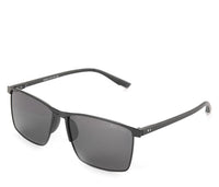 Polarized Stainless Frame GearUp Rectangular Sunglasses - Black Matte