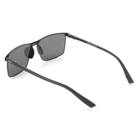 Polarized Stainless Frame GearUp Rectangular Sunglasses - Black Matte