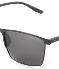 Polarized Stainless Frame GearUp Rectangular Sunglasses - Black Matte