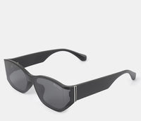 Polarized Glide Rectangular Frame Sunglasses - Black Black