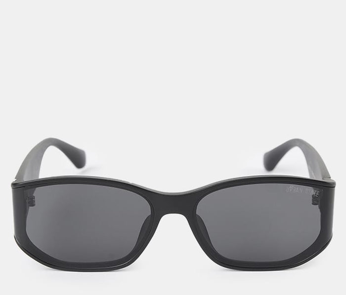 Polarized Glide Rectangular Frame Sunglasses - Black Black