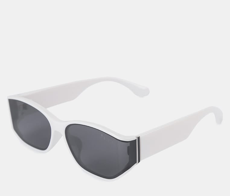 Polarized Glide Rectangular Frame Sunglasses - Black White