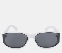 Polarized Glide Rectangular Frame Sunglasses - Black White