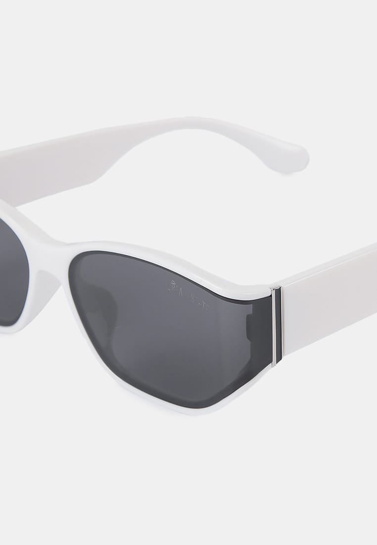 Polarized Glide Rectangular Frame Sunglasses - Black White
