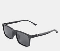 Polarized Milan Slim Rectangular Sunglasses - Black Black