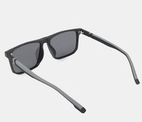 Polarized Milan Slim Rectangular Sunglasses - Black Black