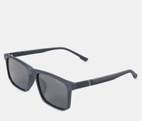 Polarized Milan Slim Rectangular Sunglasses - Black Navy