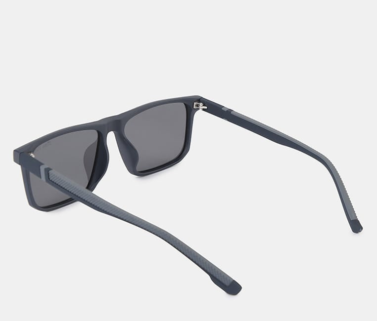 Polarized Milan Slim Rectangular Sunglasses - Black Navy