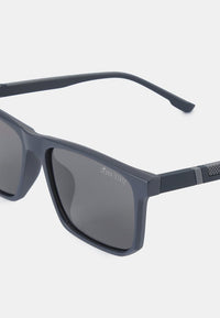 Polarized Milan Slim Rectangular Sunglasses - Black Navy