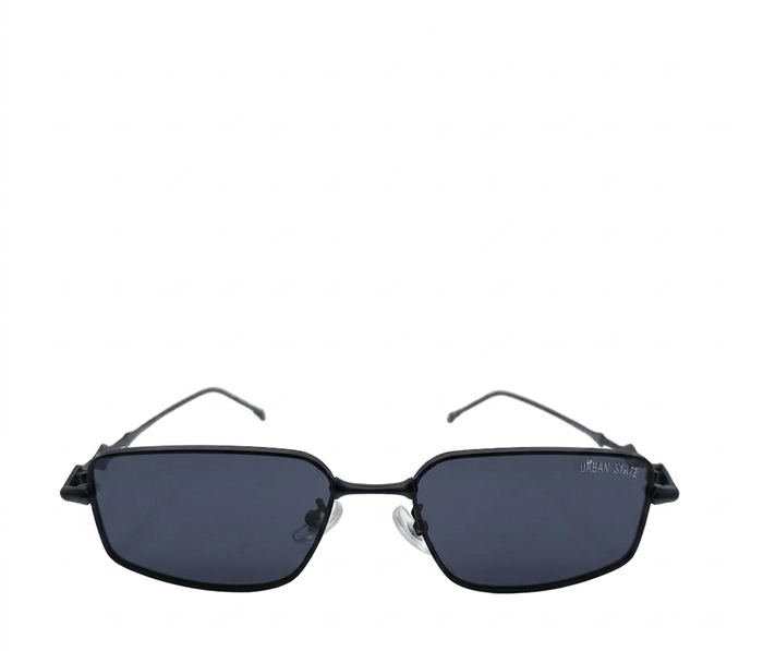 Polarized Clarke Rectangular Frame Sunglasses - Black Black