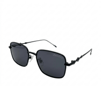 Polarized Clarke Rectangular Frame Sunglasses - Black Black
