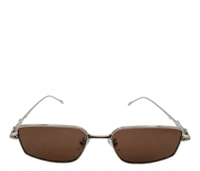 Polarized Clarke Rectangular Frame Sunglasses - Brown Silver