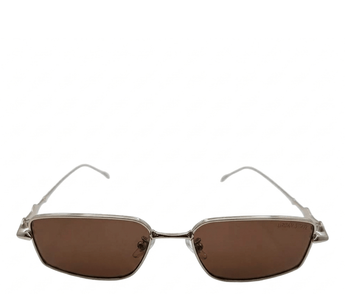 Polarized Clarke Rectangular Frame Sunglasses - Brown Silver