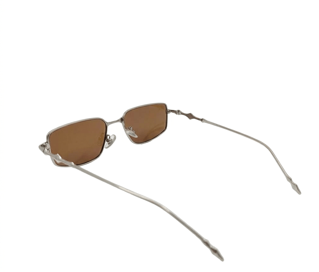 Polarized Clarke Rectangular Frame Sunglasses - Brown Silver