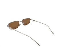 Polarized Clarke Rectangular Frame Sunglasses - Brown Silver