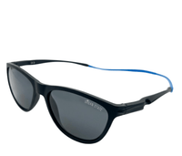 Stride Sport Sunglasses with Adjustable Anti-Slip Head Strap - Black Blue