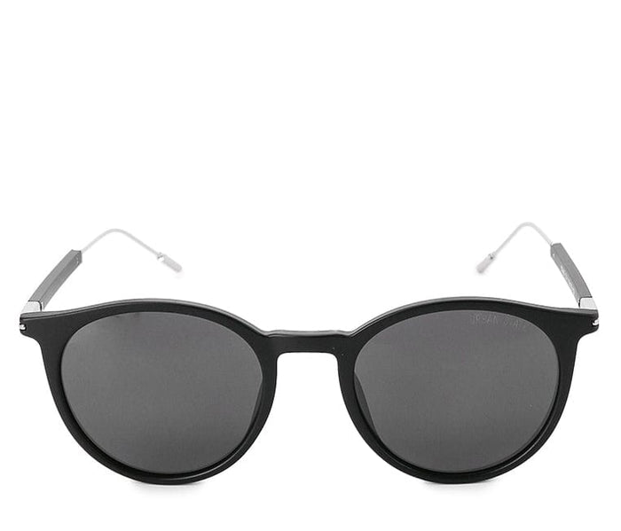 Polarized Stainless Frame Apollo Round Sunglasses - Black Silver