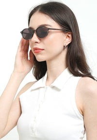 Polarized Plastic Frame Blink Oval Sunglasses - Brown Clear