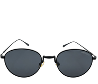 Polarized Halo Round Frame Sunglasses - Black Black