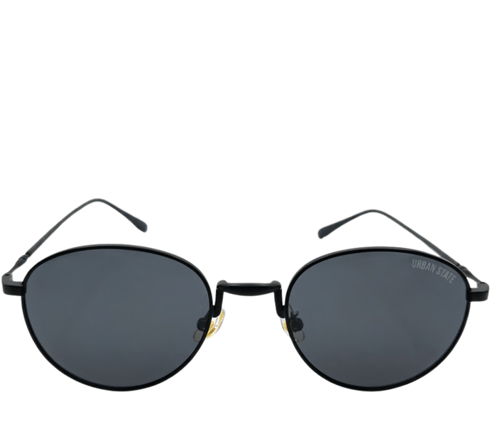 Polarized Halo Round Frame Sunglasses - Black Black