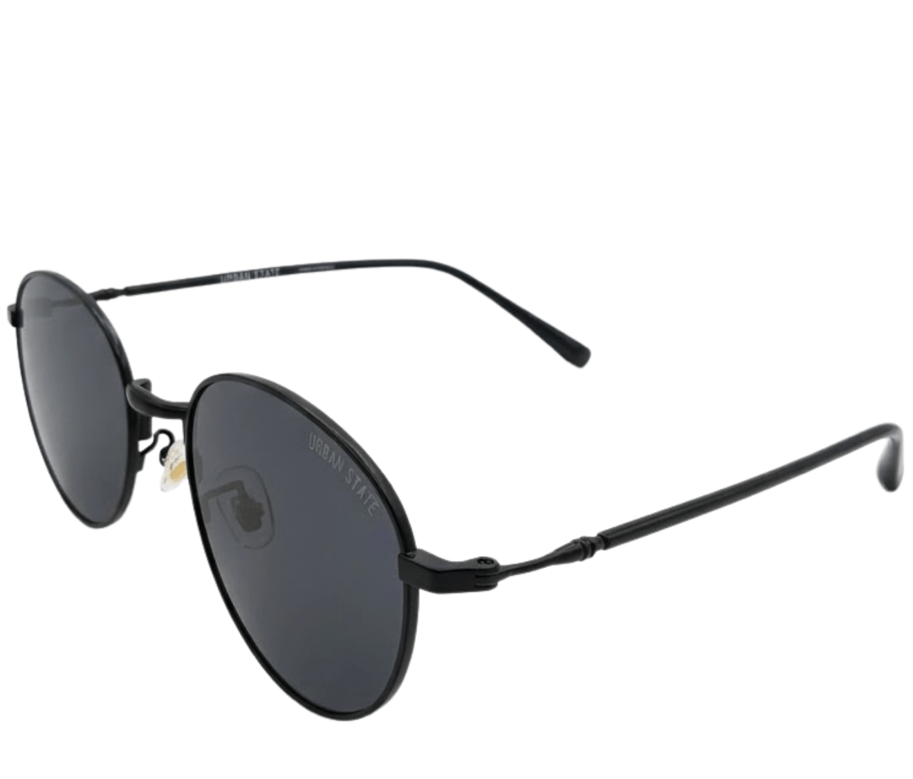 Polarized Halo Round Frame Sunglasses - Black Black