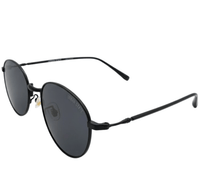 Polarized Halo Round Frame Sunglasses - Black Black