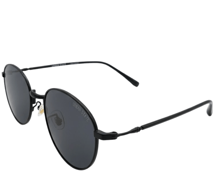 Polarized Halo Round Frame Sunglasses - Black Black