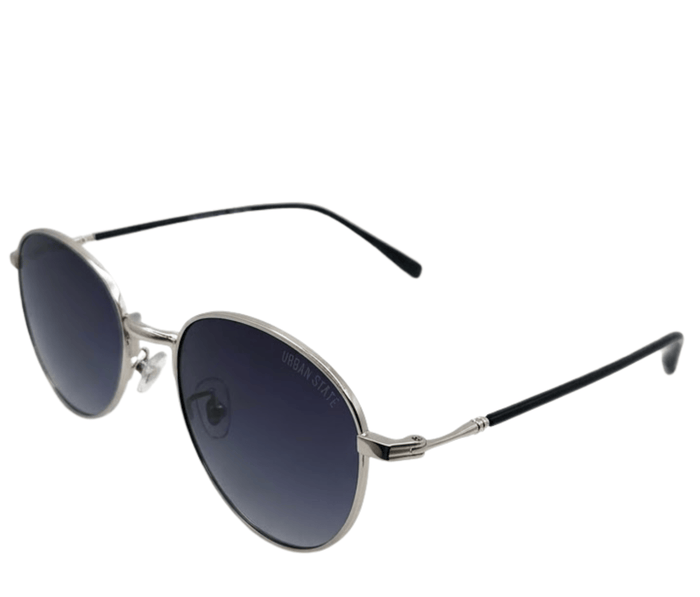 Polarized Halo Round Frame Sunglasses - Multi Silver