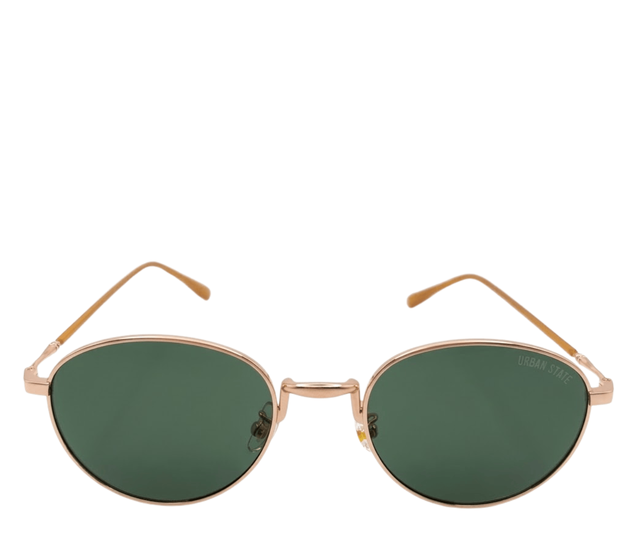 Polarized Halo Round Frame Sunglasses - Green Gold
